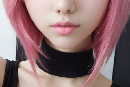 AI girl with pink hair wallpaper