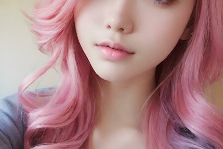 AI girl with pink hair wallpaper