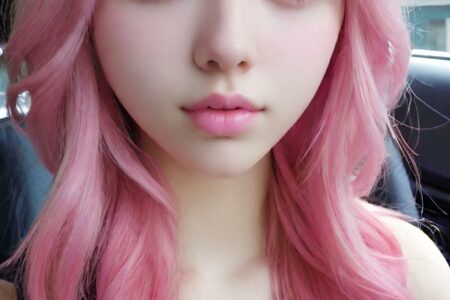 AI girl with pink hair wallpaper