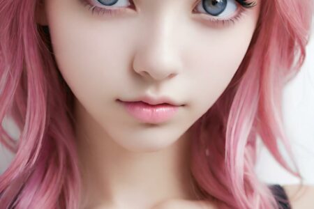 AI girl with pink hair wallpaper