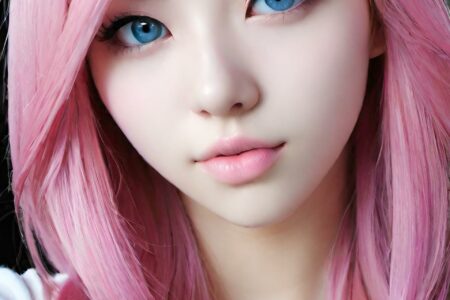 AI girl with pink hair wallpaper