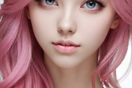 AI girl with pink hair wallpaper