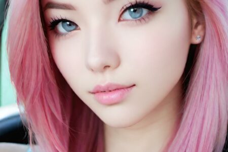 AI girl with pink hair wallpaper
