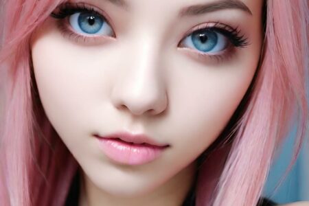AI girl with pink hair wallpaper
