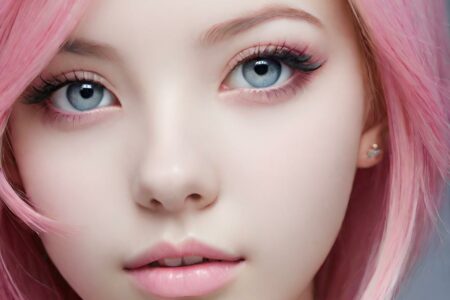 AI girl with pink hair wallpaper