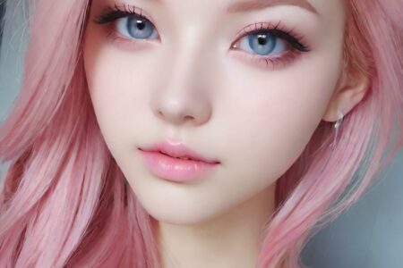 AI girl with pink hair wallpaper