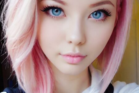AI girl with pink hair wallpaper