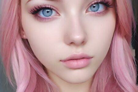 AI girl with pink hair wallpaper