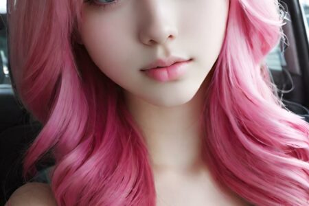 AI girl with pink hair wallpaper