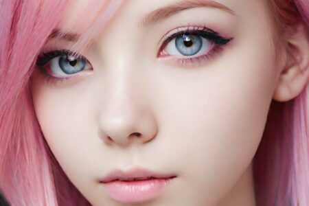 AI girl with pink hair wallpaper