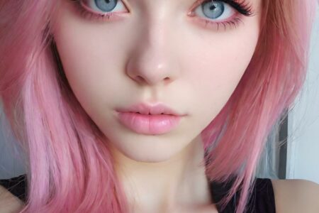 AI girl with pink hair wallpaper