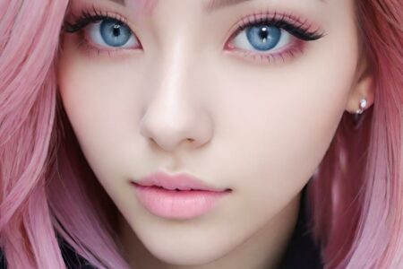 AI girl with pink hair wallpaper