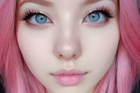AI girl with pink hair wallpaper
