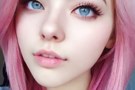 AI girl with pink hair wallpaper