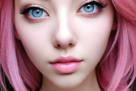 AI girl with pink hair wallpaper