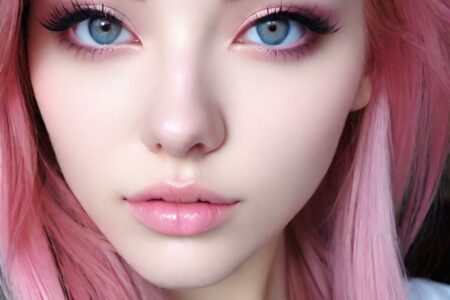 AI girl with pink hair wallpaper