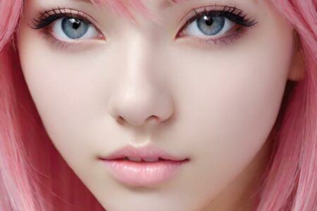 AI girl with pink hair wallpaper