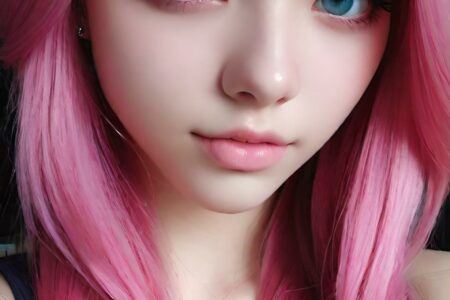 AI girl with pink hair wallpaper