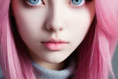 AI girl with pink hair wallpaper