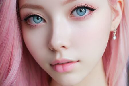 AI girl with pink hair wallpaper