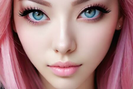 AI girl with pink hair wallpaper