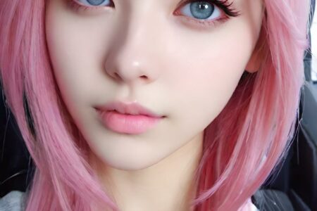 AI girl with pink hair wallpaper