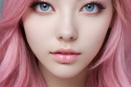 AI girl with pink hair wallpaper