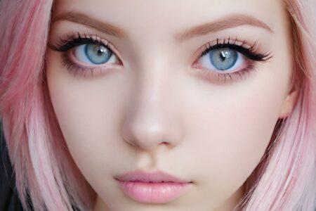 AI girl with pink hair wallpaper