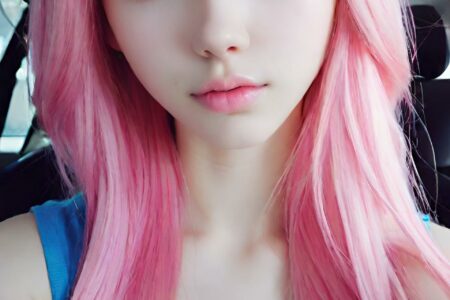 AI girl with pink hair wallpaper