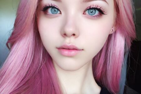 AI girl with pink hair wallpaper