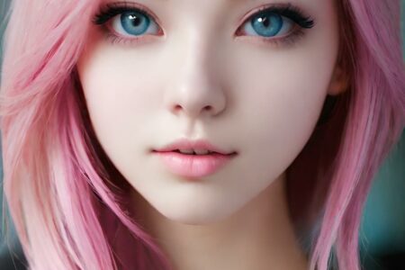 AI girl with pink hair wallpaper
