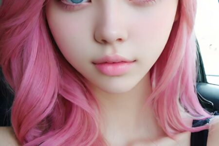 AI girl with pink hair wallpaper