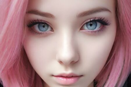 AI girl with pink hair wallpaper
