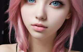 AI girl with pink hair wallpaper