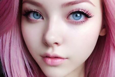 AI girl with pink hair wallpaper