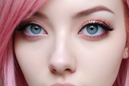 AI girl with pink hair wallpaper