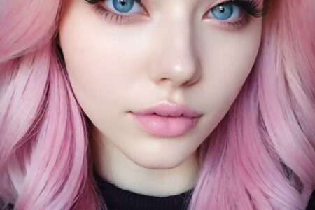 AI girl with pink hair wallpaper