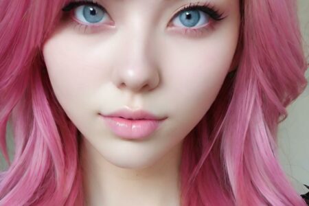 AI girl with pink hair wallpaper