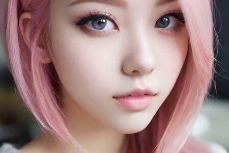 AI girl with pink hair wallpaper