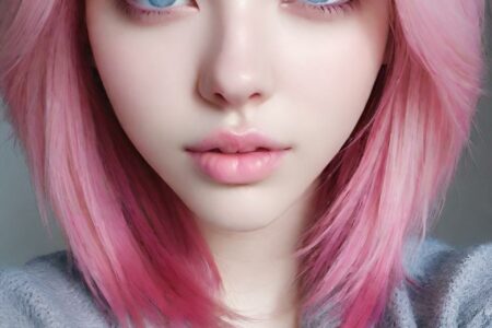 AI girl with pink hair wallpaper
