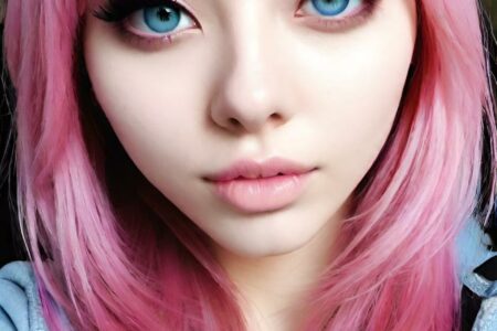 AI girl with pink hair wallpaper