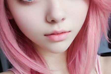 AI girl with pink hair wallpaper