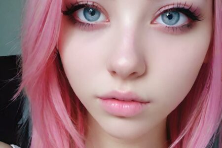 AI girl with pink hair wallpaper
