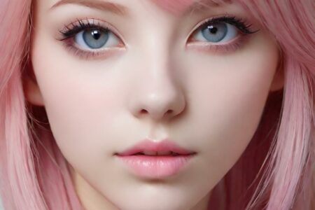 AI girl with pink hair wallpaper