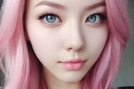 AI girl with pink hair wallpaper