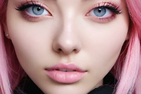 AI girl with pink hair wallpaper