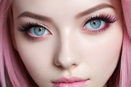 AI girl with pink hair wallpaper