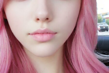 AI girl with pink hair wallpaper
