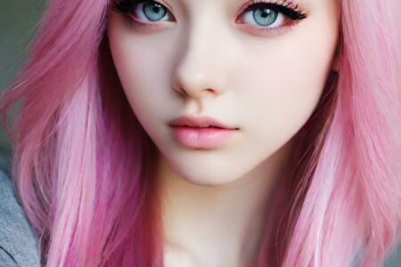 AI girl with pink hair wallpaper