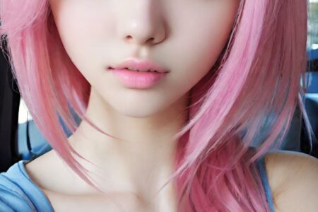 AI girl with pink hair wallpaper